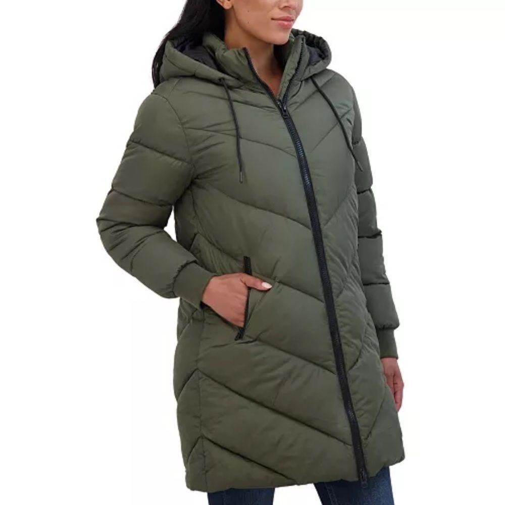 Sebby Juniors' 3/4 Puffer Jacket with Hood, women’s jacket coat - Picture 2 of 14
